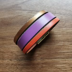 Bracelet-violet-orange-or